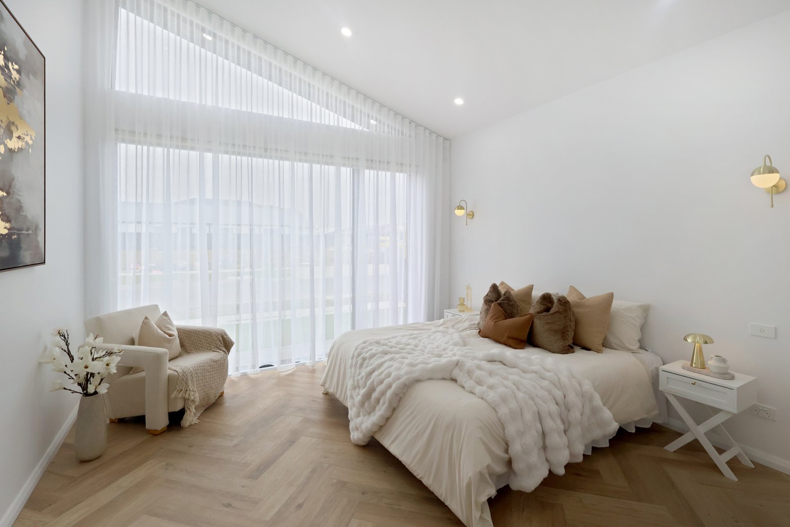 Staged master bedroom by JS Staging