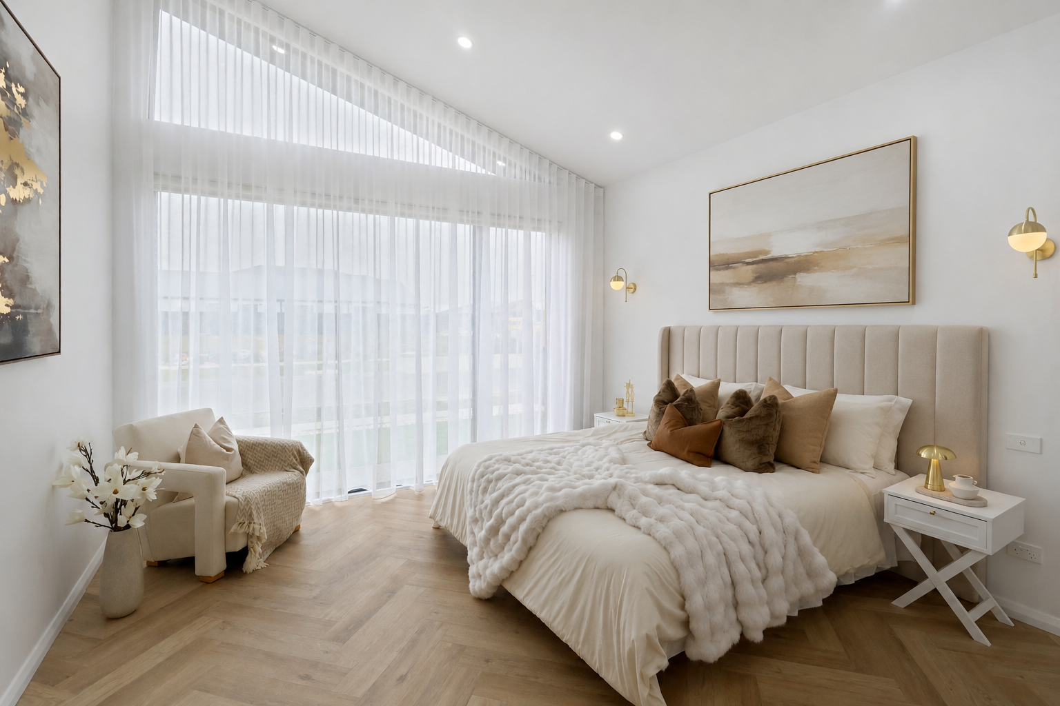 After staging – beautifully furnished room